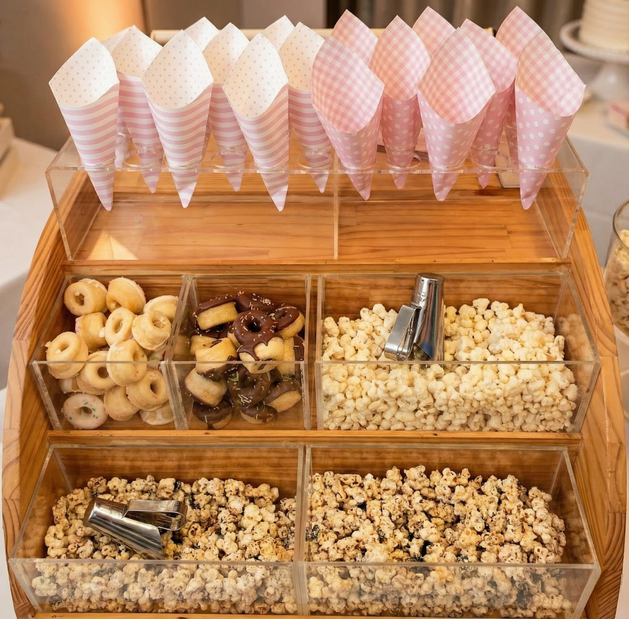 Servindo pipoca gourmet